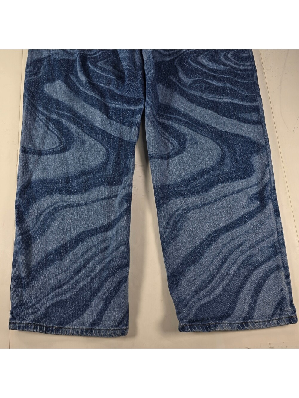 Wild Fable Jeans Women's 14/32R (32x30) Blue Marble Swirl Highest Rise Baggy - Picture 8 of 9